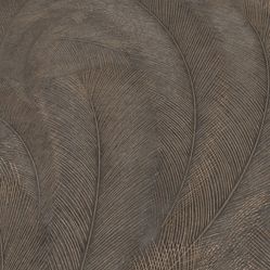 Papel de Parede Bavária Folhas Chumbo Dourado - Rolo Fechado de 0,53cm x 10mts