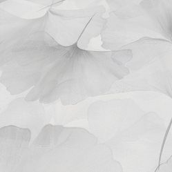 Papel de Parede Bavária Folhas Off White Cinza - Rolo Fechado de 0,53cm x 10mts