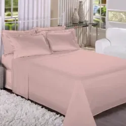 Jogo de Cama Solteiro Tresor 200 Fios Rose - Estamparia