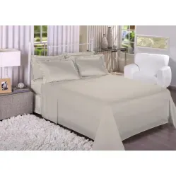 Jogo de Cama Casal Tresor 200 Fios Bege - Estamparia