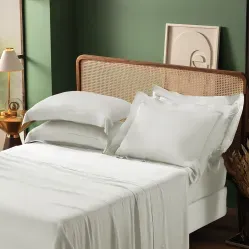 Jogo de Cama Bambú King 350 Fios Branco - Appel Home