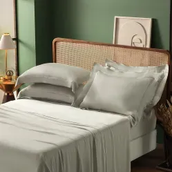 Jogo de Cama Bambú Queen 350 Fios Cinza - Appel Home