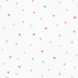 Papel de Parede Bambine Mini Corações Coloridos BA0020