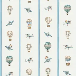 Papel de Parede Bambine Listras Aviador Azul BA0009