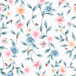 Papel de Parede Bambine Floral Poá Branco BA0036