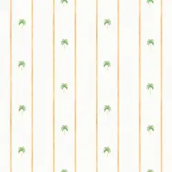 Papel de Parede Bambine Listras Coqueiros Bege BA0030