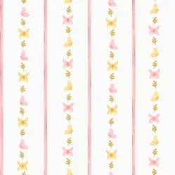 Papel de Parede Bambine Listras Bailarina Rosa BA0028