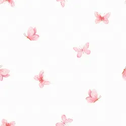 Papel de Parede Bambine Borboletas Rosas BA0027