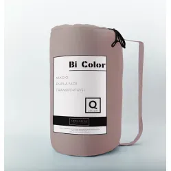 Edredom Bi Color King Rosa e Bege - Amtex Design