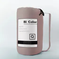 Edredom Bi Color Queen Rosa e Bege - Amtex Design