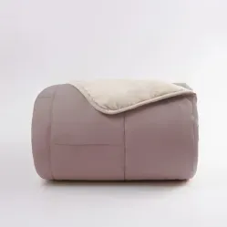 Edredom Bi Color Casal Rosa e Bege - Amtex Design