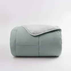 Edredom Bi Color Solteiro Verde e Cinza - Amtex Design