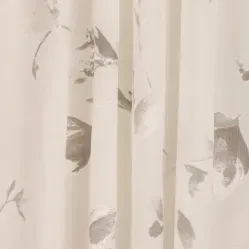 Tecido para Cortina Voil Opala 01 Floral Cinza - Largura 3,0m