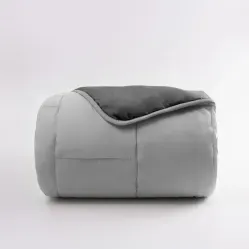 Edredom Bi Color King Cinza e Cinza Escuro - Amtex Design