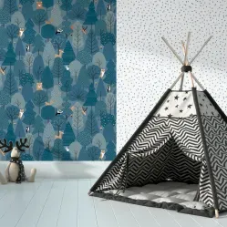 Papel de Parede Petit Floresta Azul M51601